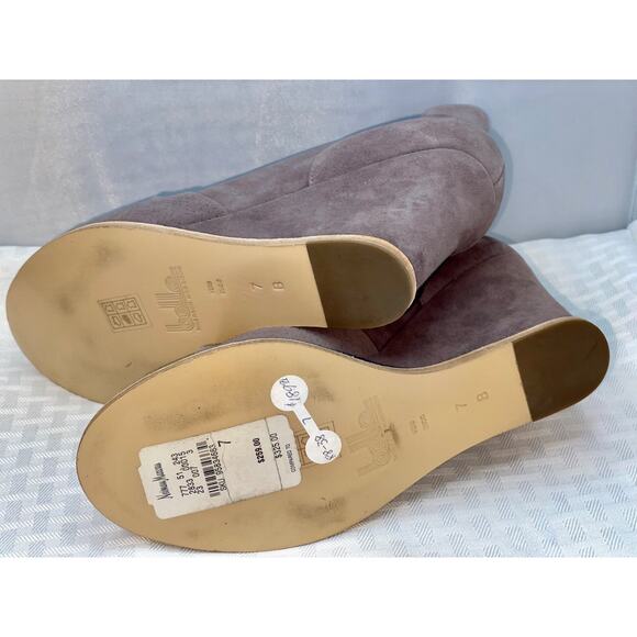 Belle Sigerson Morrison Suede Peep Toe Wedge Bootie Pump Heels Size 7 - Picture 3 of 8